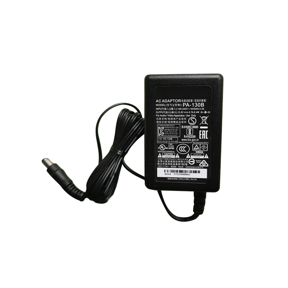 Asli PA-130B 12V 700mA 5.5X2.1Mm Adaptor Daya Cocok untuk Yamaha Organ Elektronik Drum Listrik 12V 0, 7A