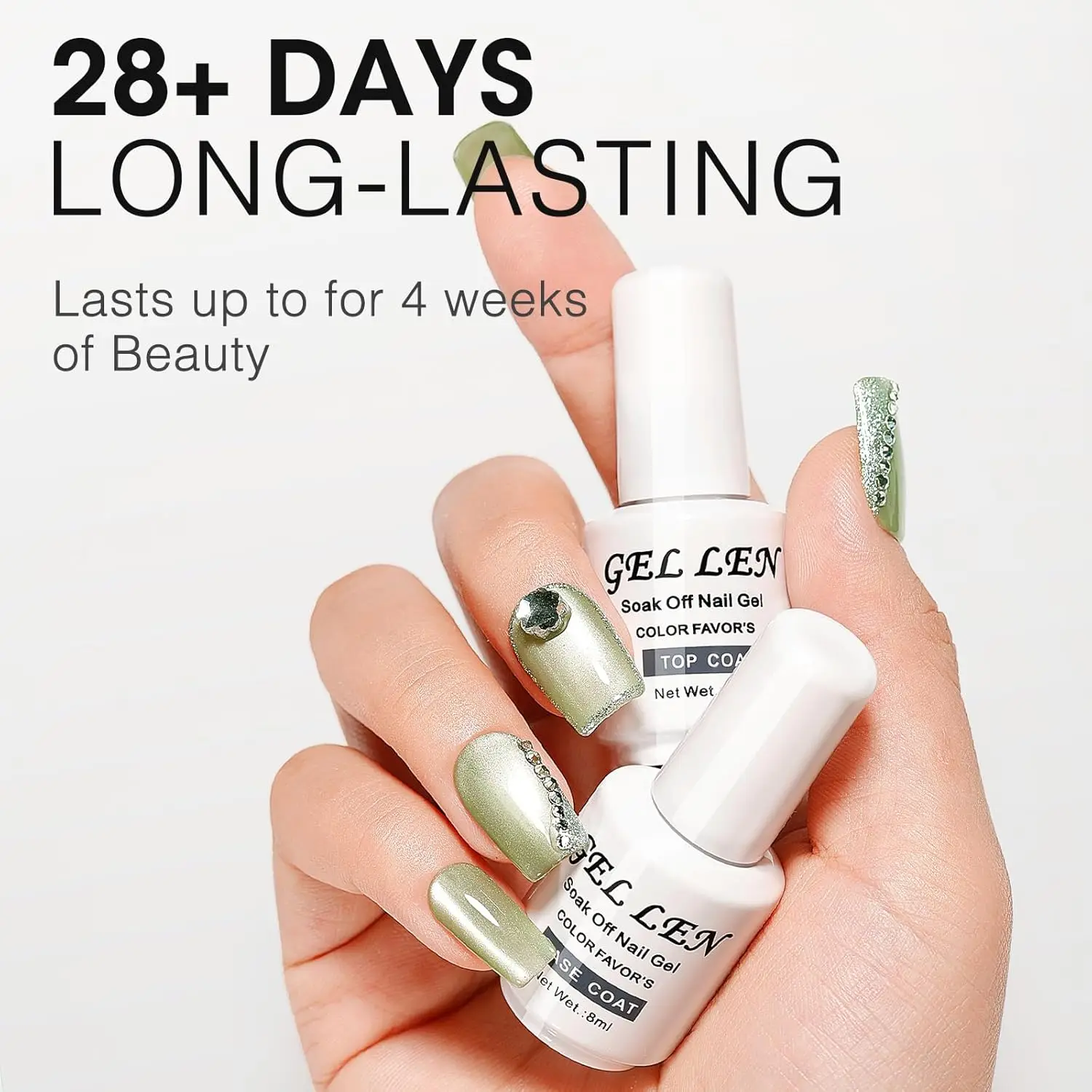 Gellen Base couche de finition 2 pièces ensemble 8ml sans lingette tremper clair longue durée Gel vernis à ongles pour LED UV lampe manucure