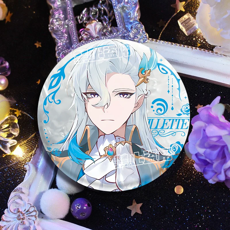 8 قطعة أنيمي Genshin تأثير Venti Zhongli شياو دبابيس لطيف شارة سترة الجينز التلبيب دبوس جمع هدية اكسسوارات بروش