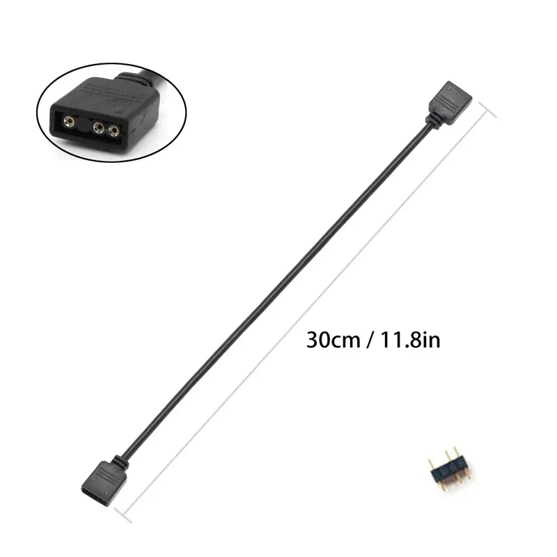 5V 3-Pin Addressable ARGB Female to Female Splitter Extension Cable for Extending PC Computer Fans image 2