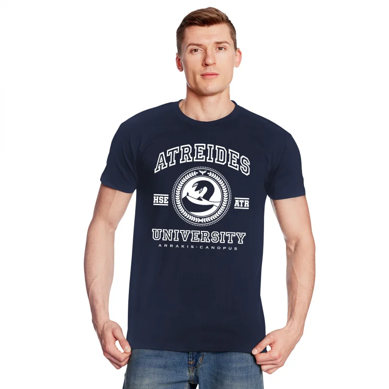 

Atreides University Sandworm DUNE Sic fi fan Gift t shirt 100% cotton printed Short-sleeve Graphic clothes All size Tops S-6XL