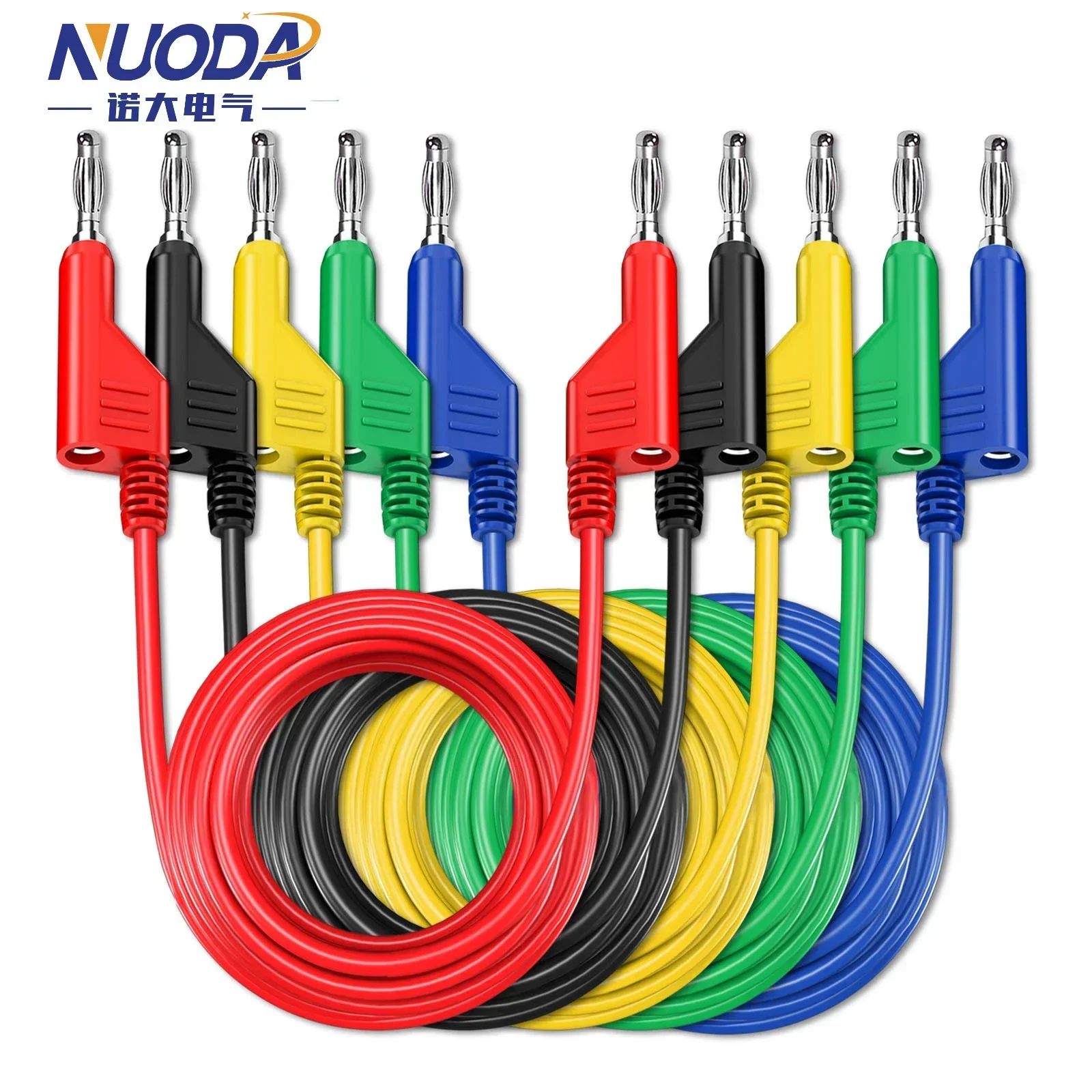 Dual Stackable Banana Plug Multimeter Test Leads, 1m Cable, 1000V, 15A, 4mm, P1036, 2Pcs, 5Pcs