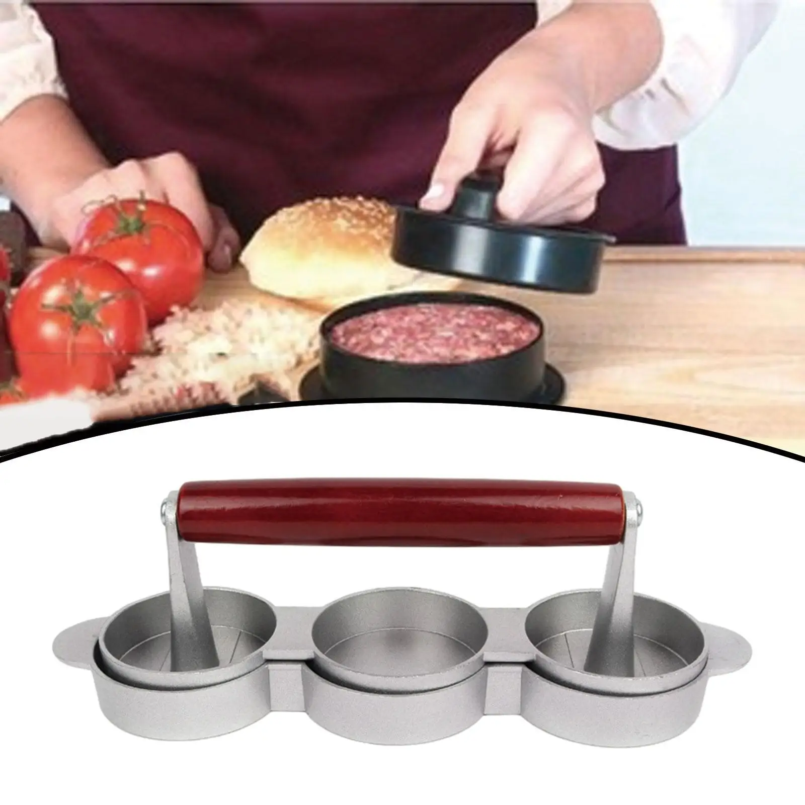 Nonstick Burger Press Round Aluminum Alloy Hamburger Mold Griddle Accessories for Home Kitchen Use