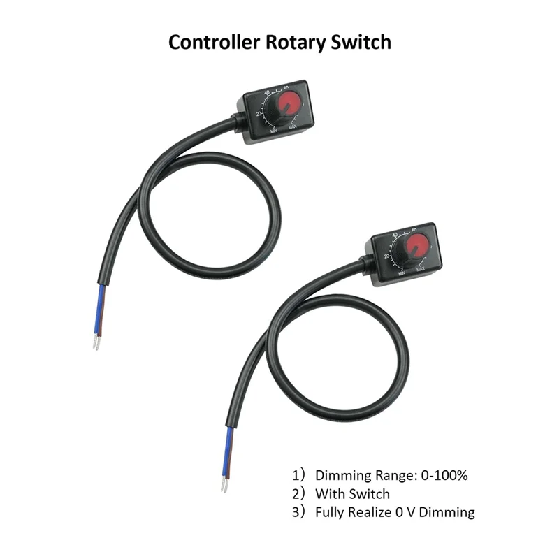 ABZV-DC 0/1-10V ลูกบิด LED Dimmer,แรงดันไฟฟ้าต่ํา Passive Dimmer PWM Dimming สําหรับ 0-10V หรือ 1-10V หรี่แสงได้อิเล็กทรอนิกส์ LED Driver 1Pc