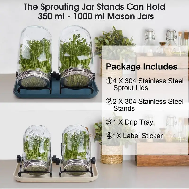 Keimglas Kit Samen sprießen Einmach gläser mit Sieb deckel haltbare Bohnen sprossen Anbau Kit für Samen Brokkoli Bohnen Jardin