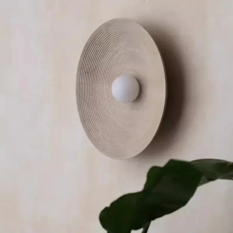 Indoor Retro Japanese Style Wall Circle Lamp Bedroom Bedside Light Sconces LivingRoom Dining Room Aisle Decor Design Lighting