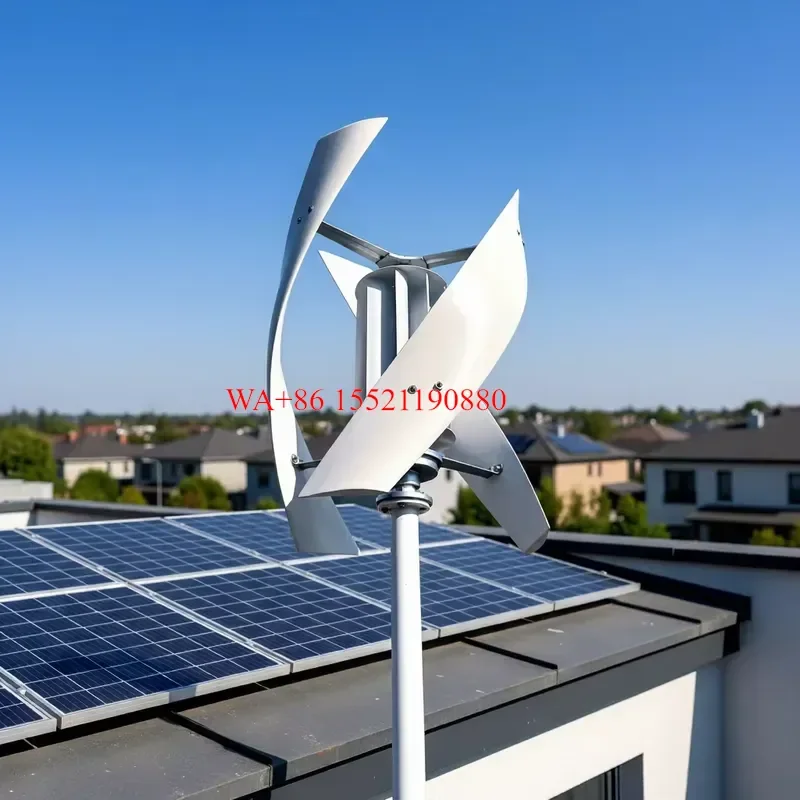 WMWMNU 2KW Vertical Axis Wind Turbine Generator Maglev System with Solar Hybrid Option for Home and Rooftop Application