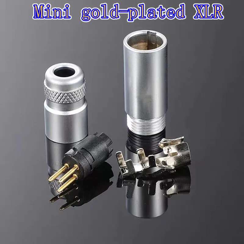 All-copper gold-plated mini XLR plug connector earphone microphone wireless microphone mini plug mini connector 3P4P5P6P