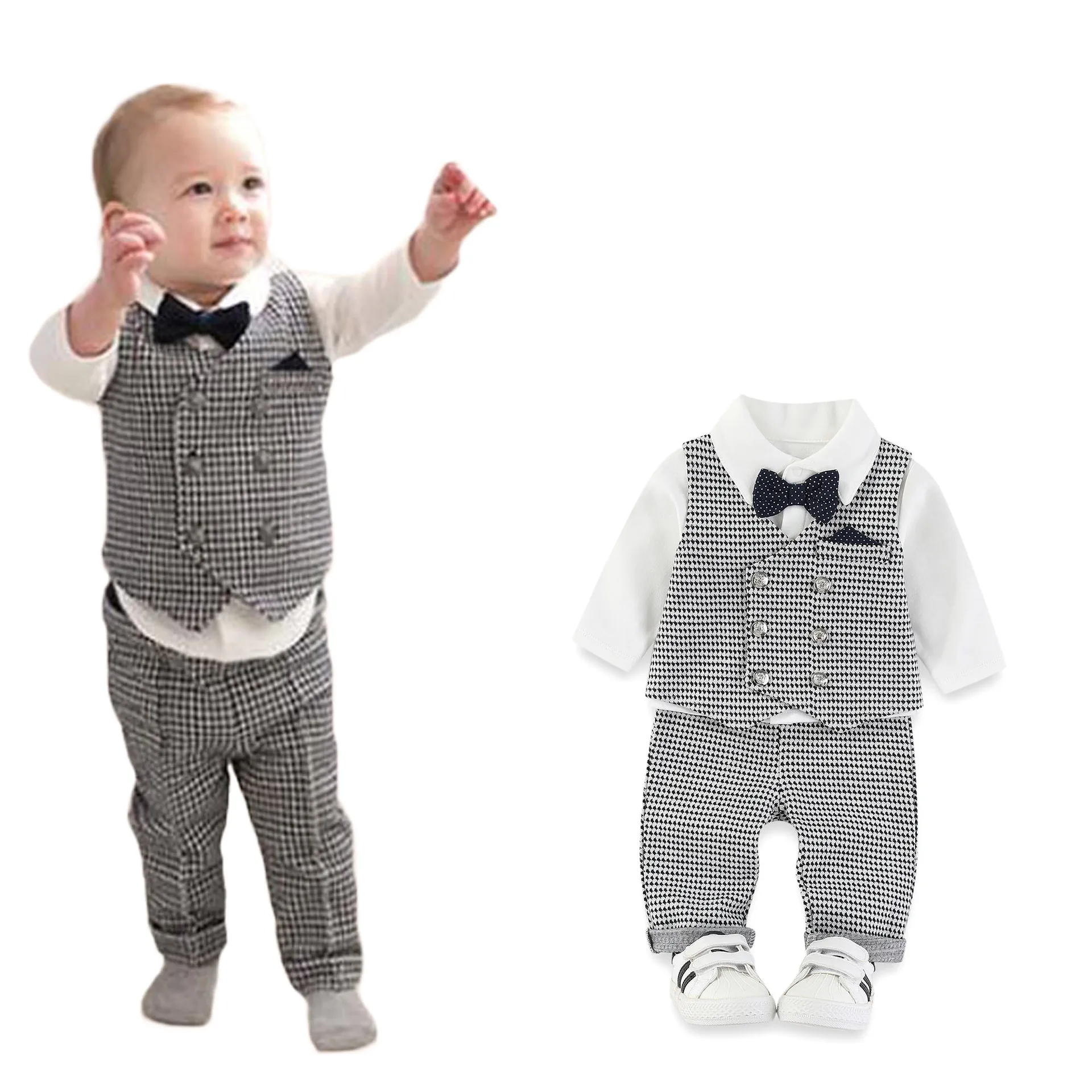 3300Baby Boy Autumn Clothes Set/Swallow Gird Vest 3-piece Boy Suit /Baby Boy Birthday Party Suit