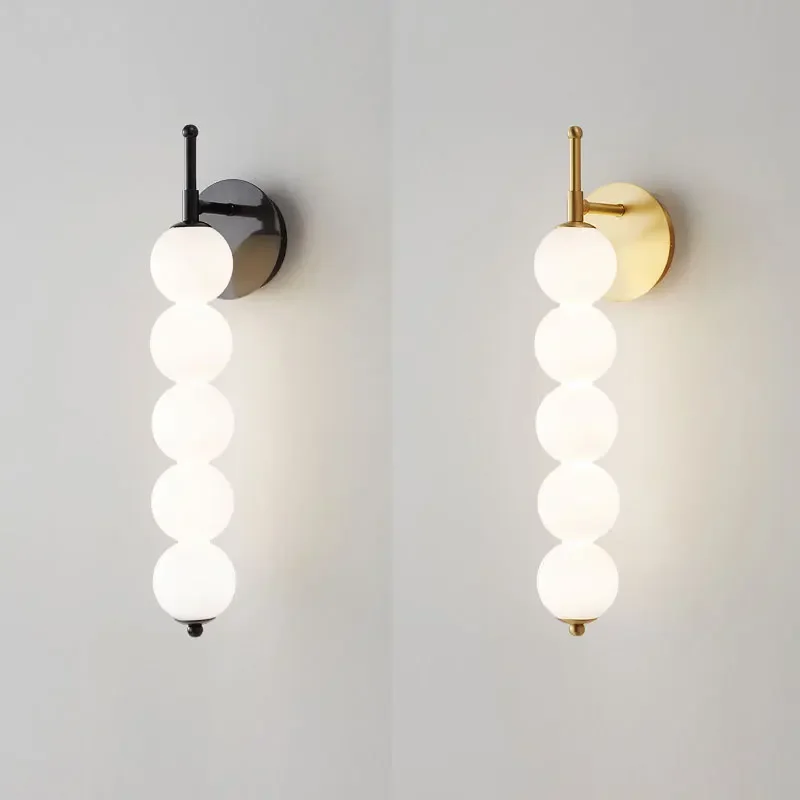 

New Style Milky White Magic Bean Bedside Led Wall Lamp Copper For Kitchen Shop Hotel Lighting Fixtures Home Deco Wall Fitting