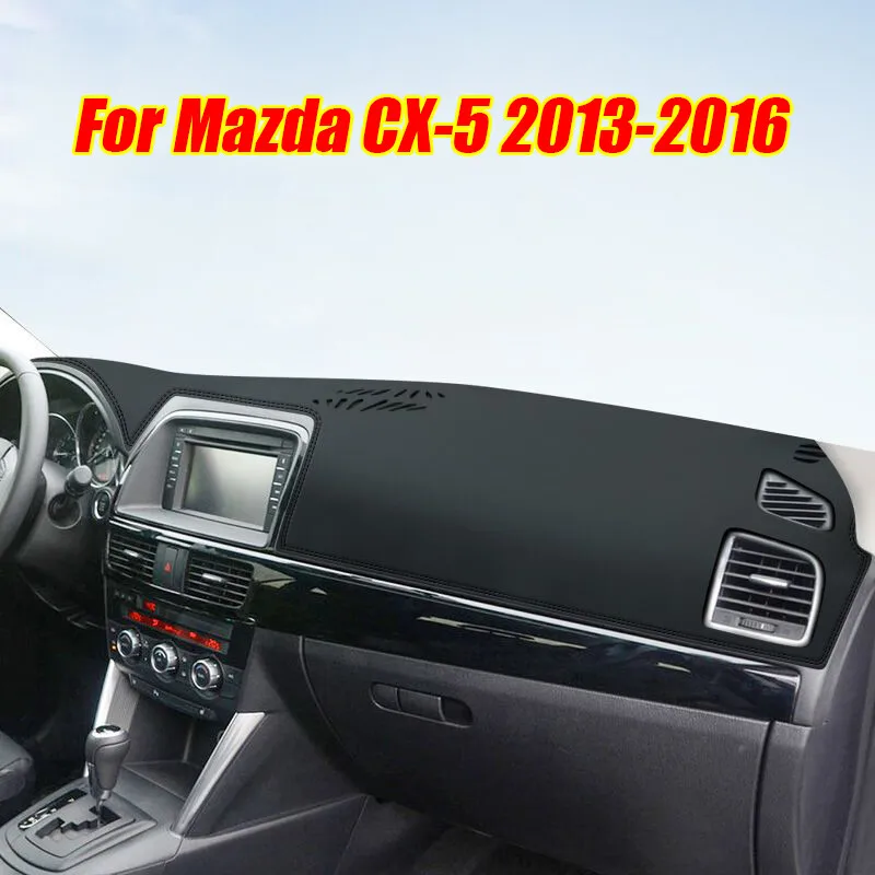 Black Leather Dashboard Cover Dash Protector Pad Mat For Mazda CX-5 2013-2016