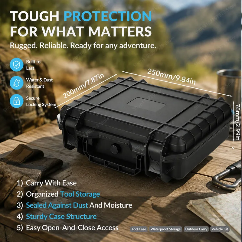 With Pre-Cut Foam Storage Box, Portable Hard Tool Storage Box, Shock-Proof, Pressure-Reducing, Dust-Proof, Home/Outdoor Use.