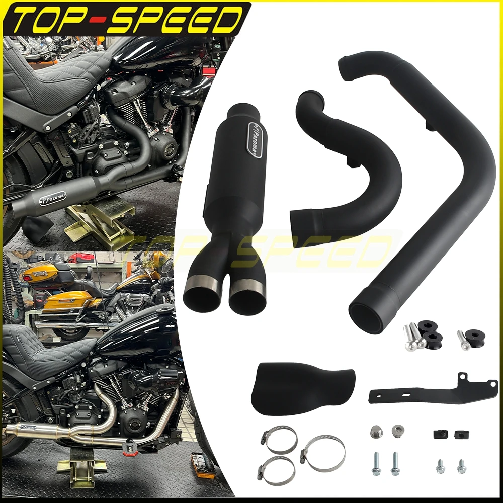 

Для Harley Softail Low Rider FXLR FXLRS FXLRST FXRST 117 2018-Up мотоцикла 2-в-1 выхлопная система глушитель из нержавеющей стали