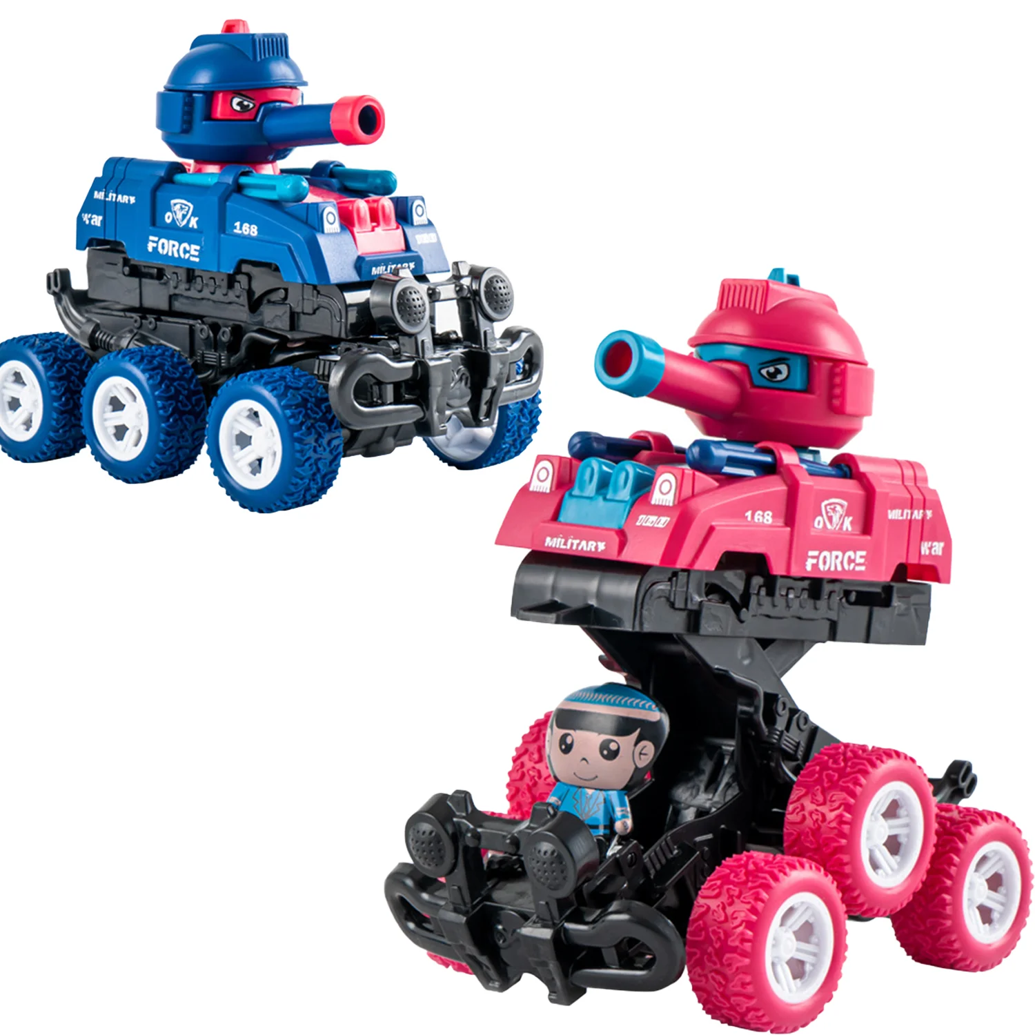 Tank inertial vehicle that can transform into two forms, tank model, and press deformation car toy