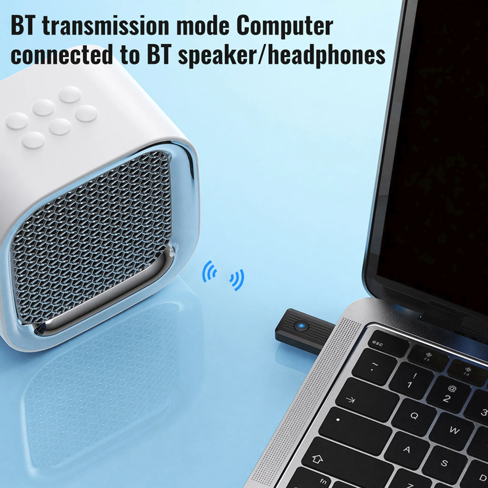 Bluetooth-compatible 6.0 Type-C USB Dongle Auracast Broadcast LE Audio AptX Adaptive HD for PC TV Gaming Console Mac Linux - view 3
