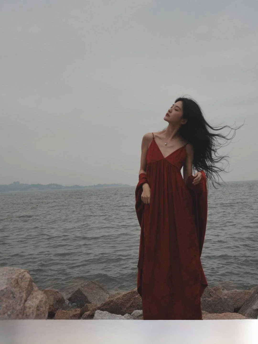 

Chic Chinese Sle Engagement Long Loose Outerwear Cover up Summer Thin Gown with Sling New Faion Women's Dr