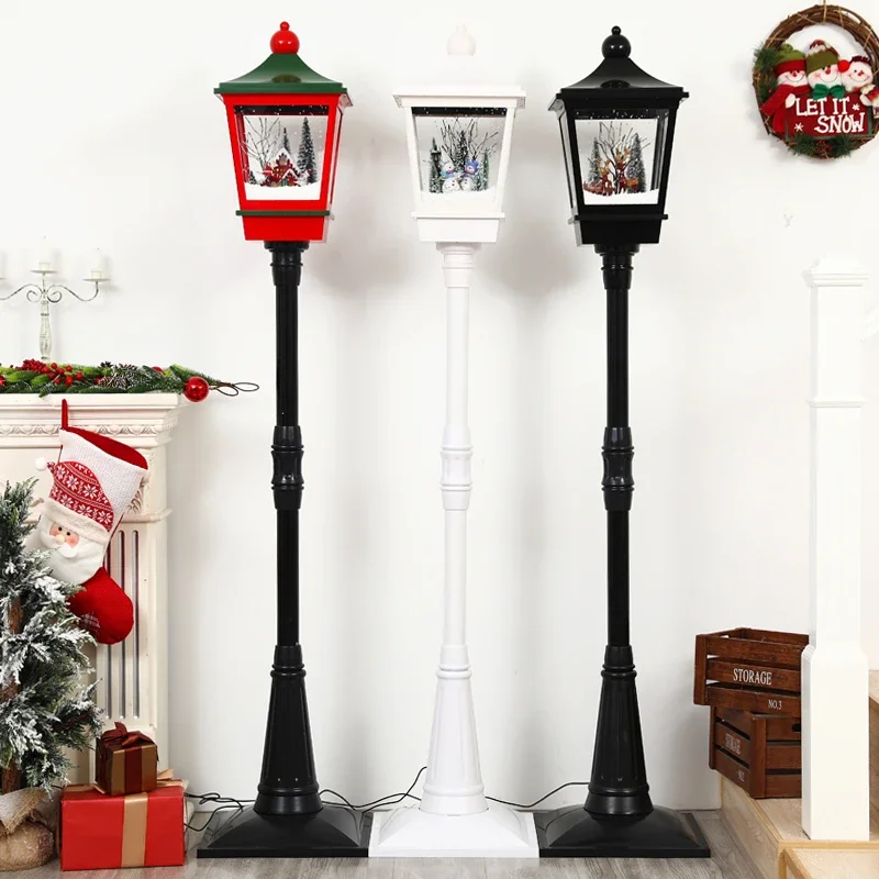 Christmas Decoration Electric Music Snow Street Lamp Decoration Hall Show Window Scene Layout Props