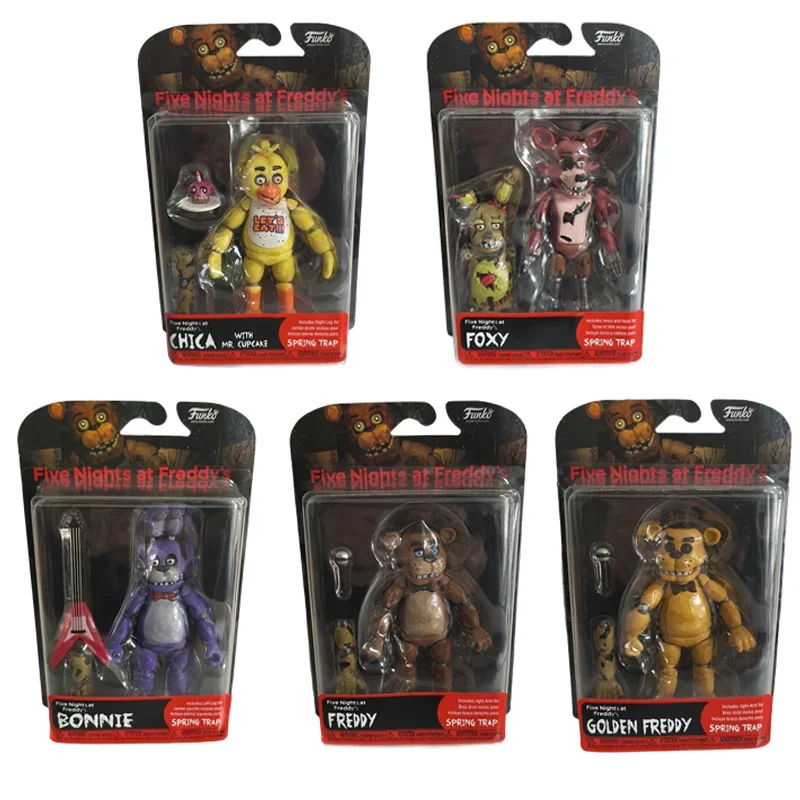 

Коллекционные подвижные фигурки FNAF 14 см: Найтмар Фредди, Бонни, Фокси, Чика, Блэклайт Фредди, Фростбер