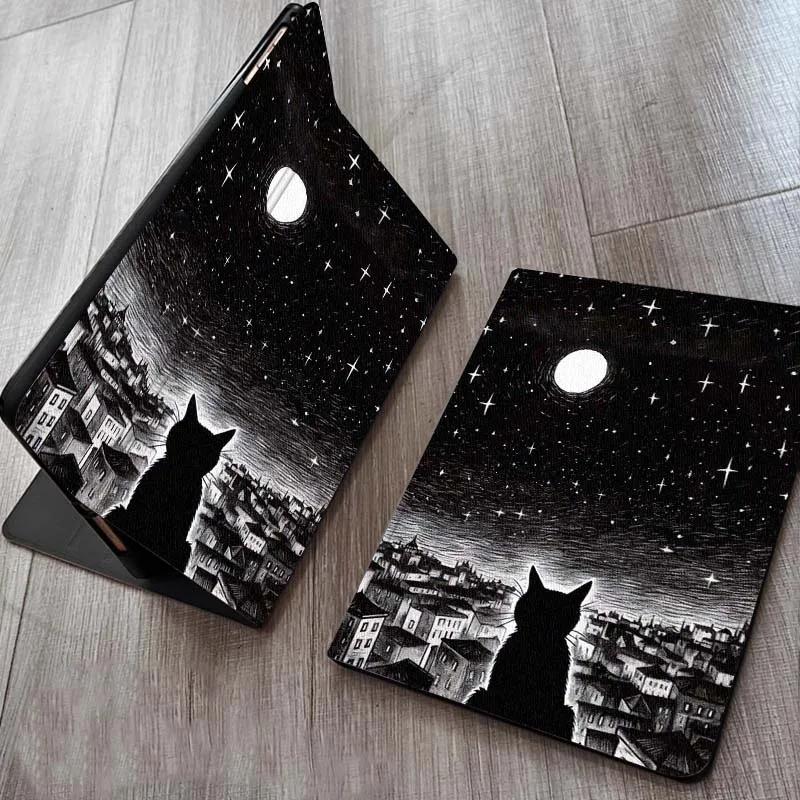 

Чехол для планшета OPPO Realme Pad Air X 10,36 11 дюймов с изображением черного кота в мультяшном стиле