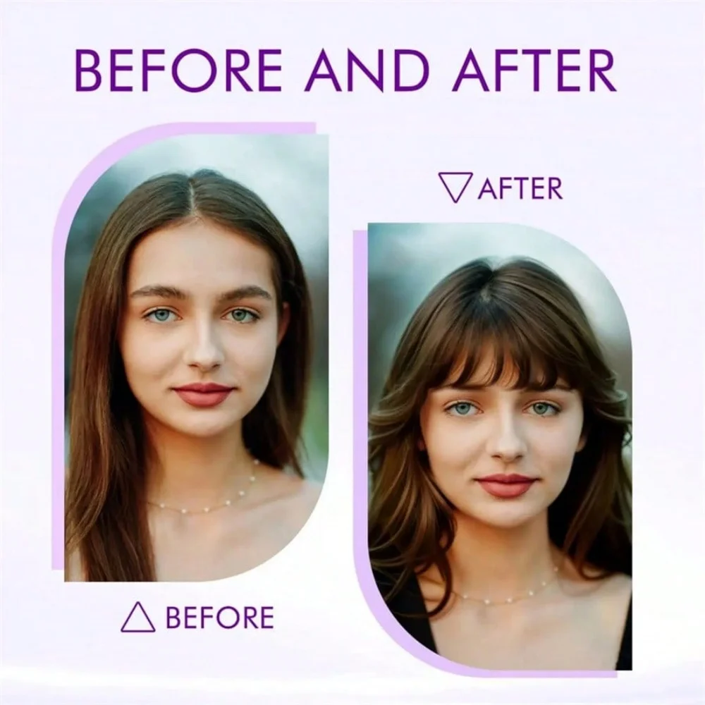 Women's Human Hair Bangs Clip-On Wig Thin Air Fringe Sideburns Easy To Apply Basic Style Hair Accessories For Daily Use