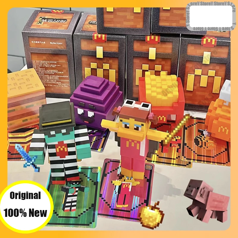 Nuevo juguete de comida feliz, juguetes de películas Mc, Steve Dennis Creeper Piglin, figura de Anime, adornos, juguete personalizado, regalo para niños