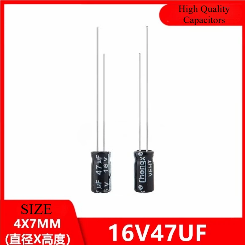 

10Pcs 16V47UF New genuine plug-in electrolytic capacitor 47UF 16V size 4X7mm