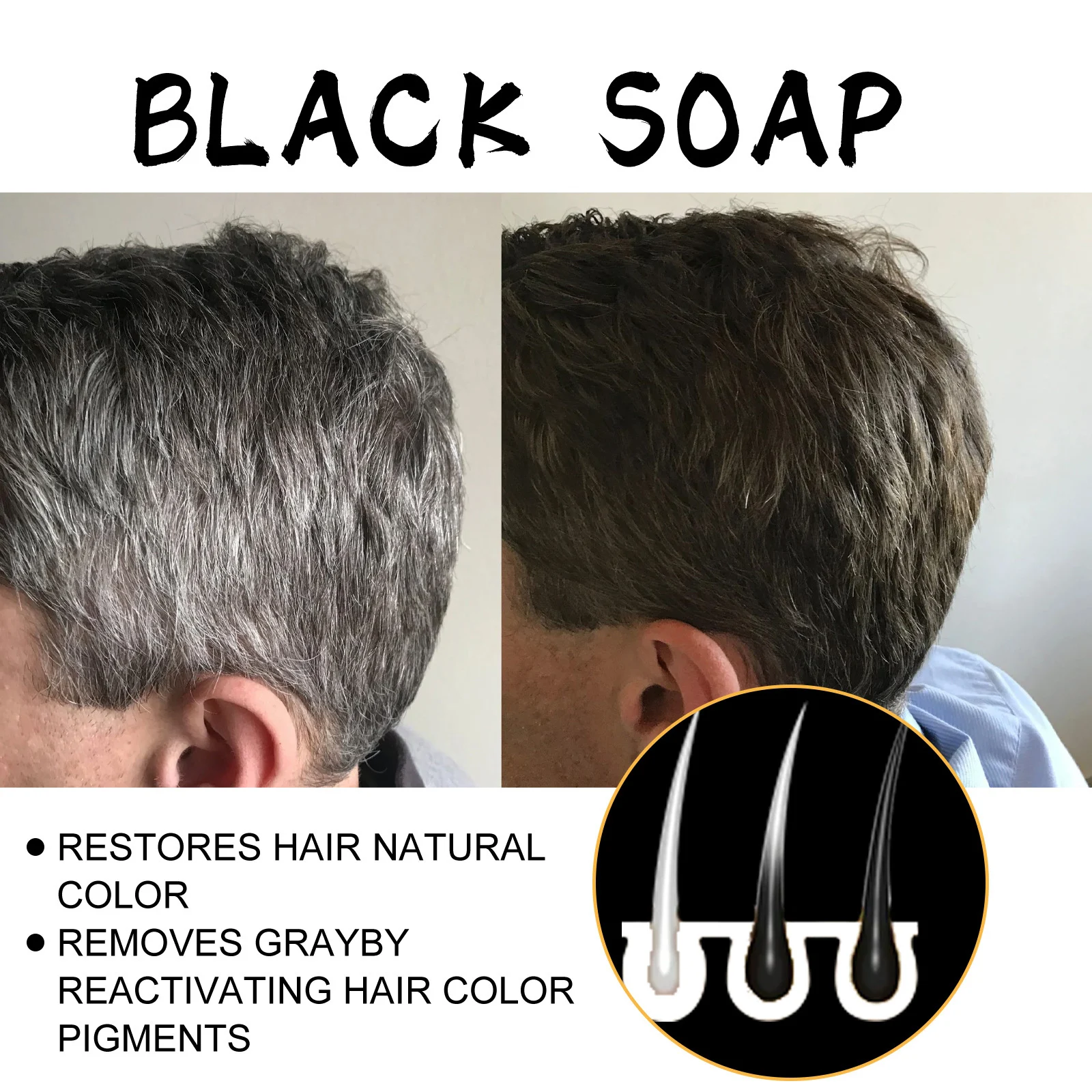 Hair Darkening Soap Bar Effectively Naturally Blacken and Soften Hair for Women Cover White Gray Hair