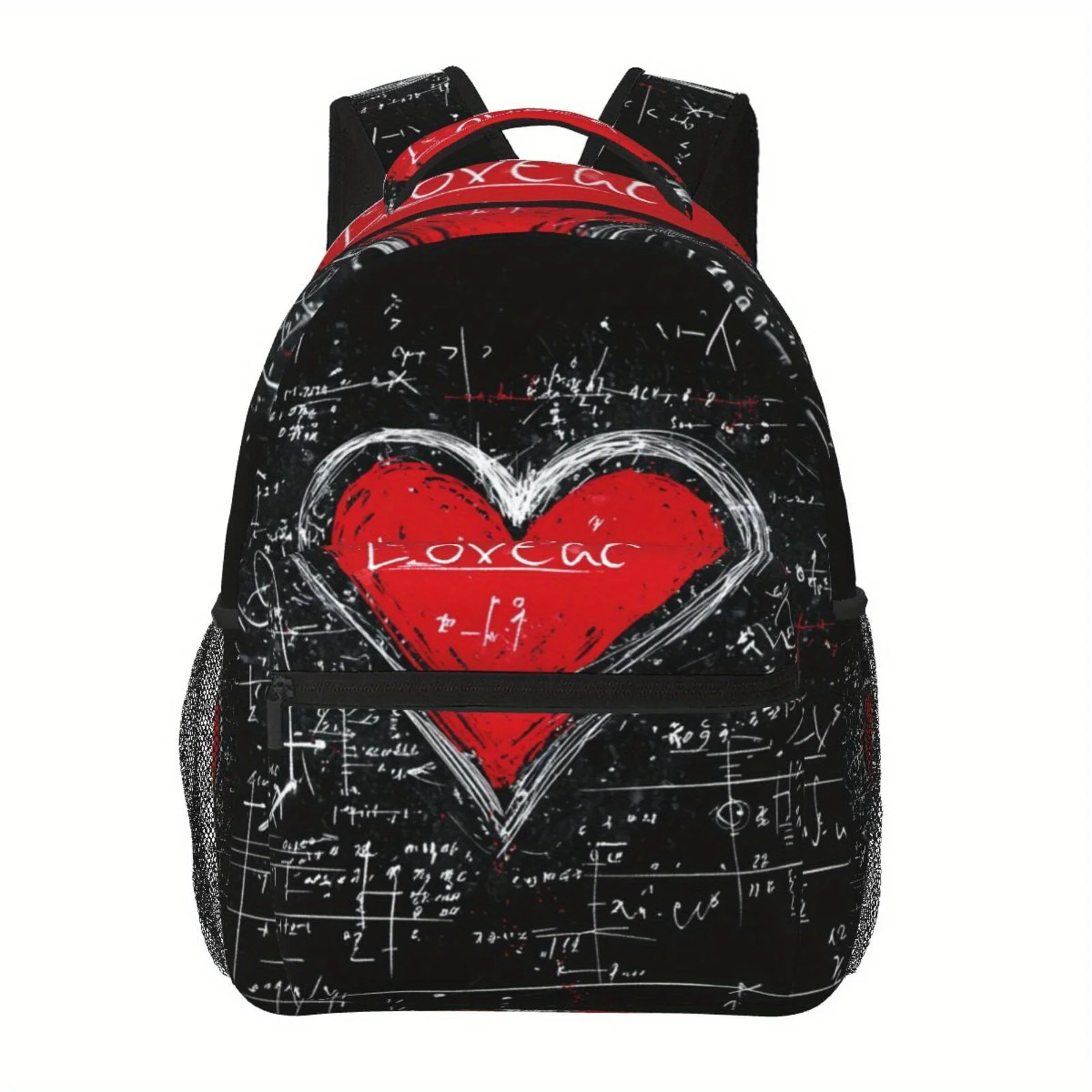 

Lightweight, Multi-Functional Backpack with Vibrant Heart Design Ideal for Students, Leisure, and Sports Durable Zippers
