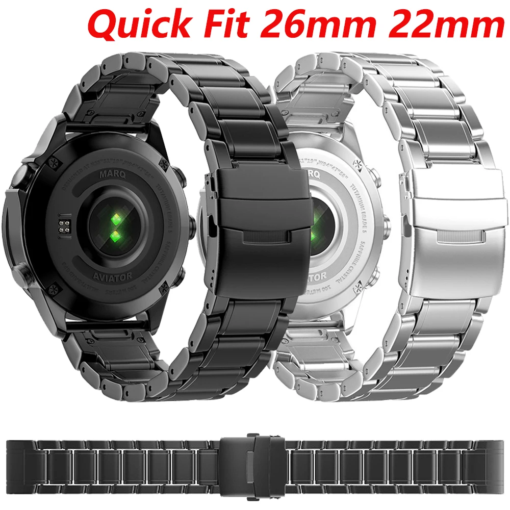 Titanium Strap for Garmin MARQ Aviator/Adventurer 22mm 26mm Quick Fit Bracelet for Garmin Tactix 8/Fenix 8 51mm 47mm/E 7 7X 6Pro