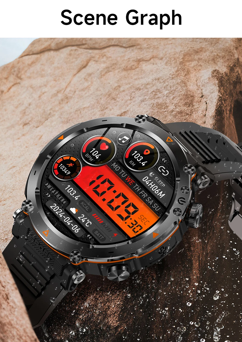 MEVADEN 1,7" großer Bildschirm Outdoor-Sportkompass Smart Watch Bluetooth Anruf Taschenlampe 600mAh Gesundheitsmonitor Smartwatch MD57 – Detail 21