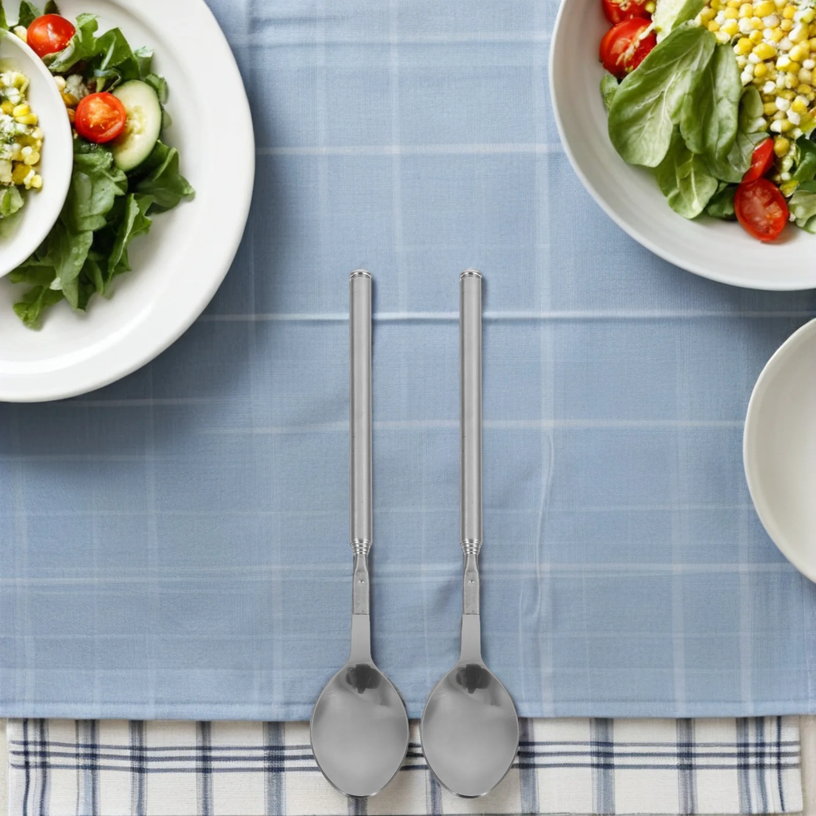 

2pcs Stainless Steel Telescopic Spoon Extendable Mixing Camping Cooking Serving Utensil Outdoor Hiking Bbq Dinner Salad Stirring