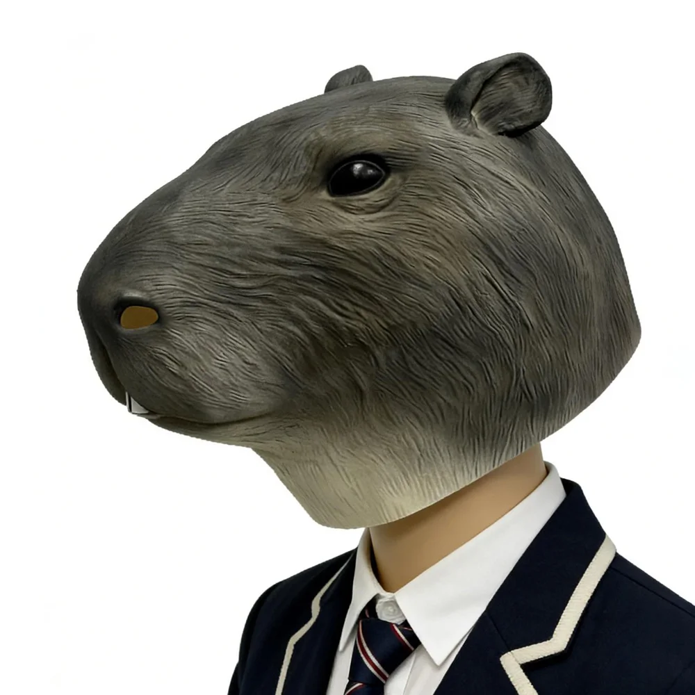 

Capybara Animal Mask Cosplay Cute Hydrochoerus Hydrochaeris Latex Helmet Carnival Halloween Dress Up Party Costmes Props