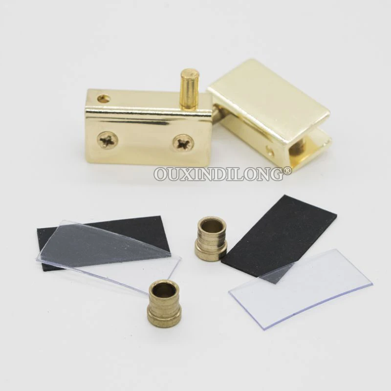 Brand New 10Pairs Stainless Steel Glass Door Hinges Mall Display Cabinet Hinges for 5~8mm Glass Gold Tone