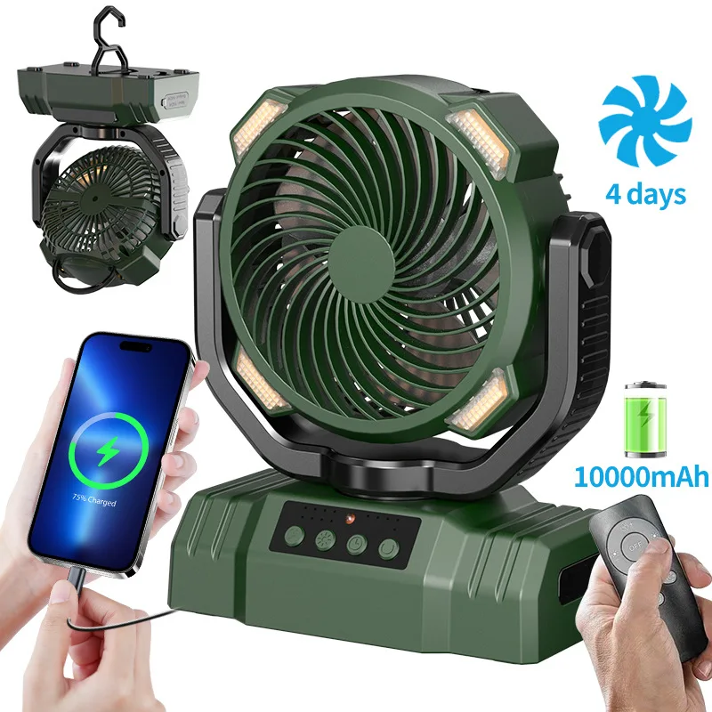 

Simple LED Ultra Large Capacity Camping Fan Night Light Portable Power Bank Tent Fan Long Endurance Outdoor Fan