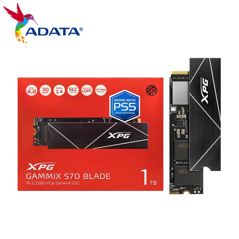 Imagem -04 - Disco Rígido Interno Lâmina Adata-xpg S70 Ssd Pcie 4.0 512gb 1tb 2tb Nvme M.2 Tlc Disco Rígido Max 7400 Mbps