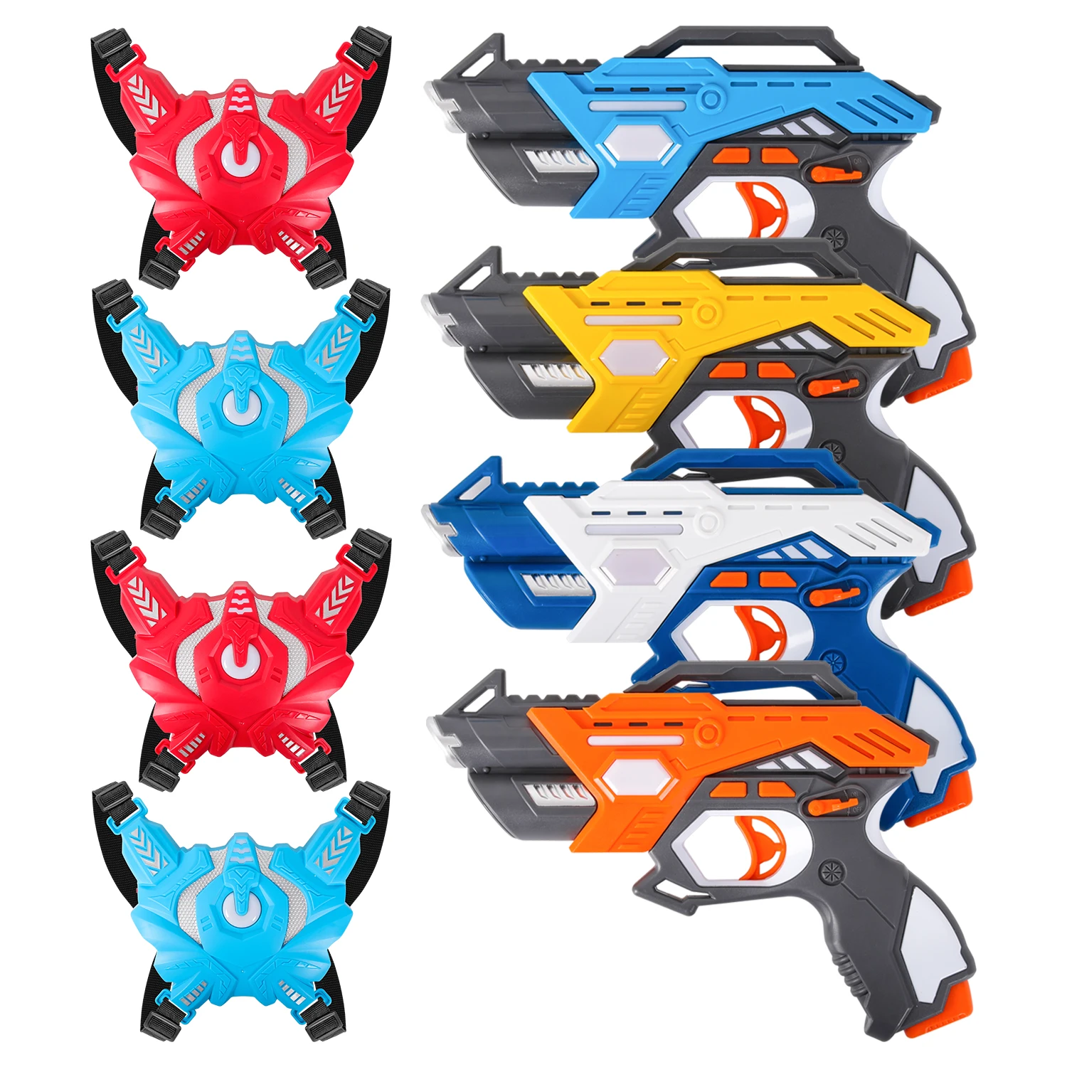 Laser Tag Guns Vests Set of 4 Battle Game Electric Infrared Toy Guns Weapon Kids Laser Gun Pistol for Boys Indoor Outdoor Sports