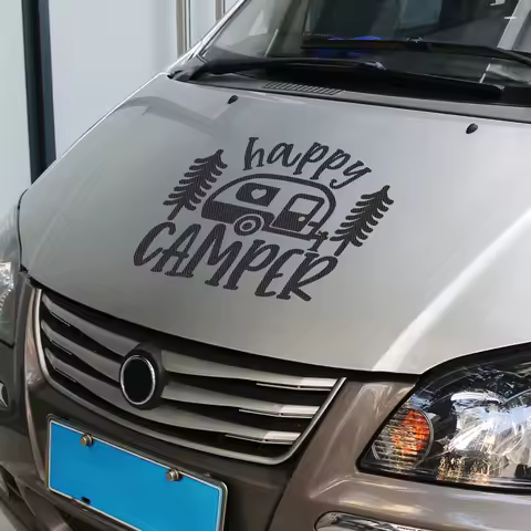 Car Sticker Happy Campers Decor Decal for Van Camper Caravan Truck Taxi Camping Rv Cargo Motorhome Vinyl Cover Auto Accessories
