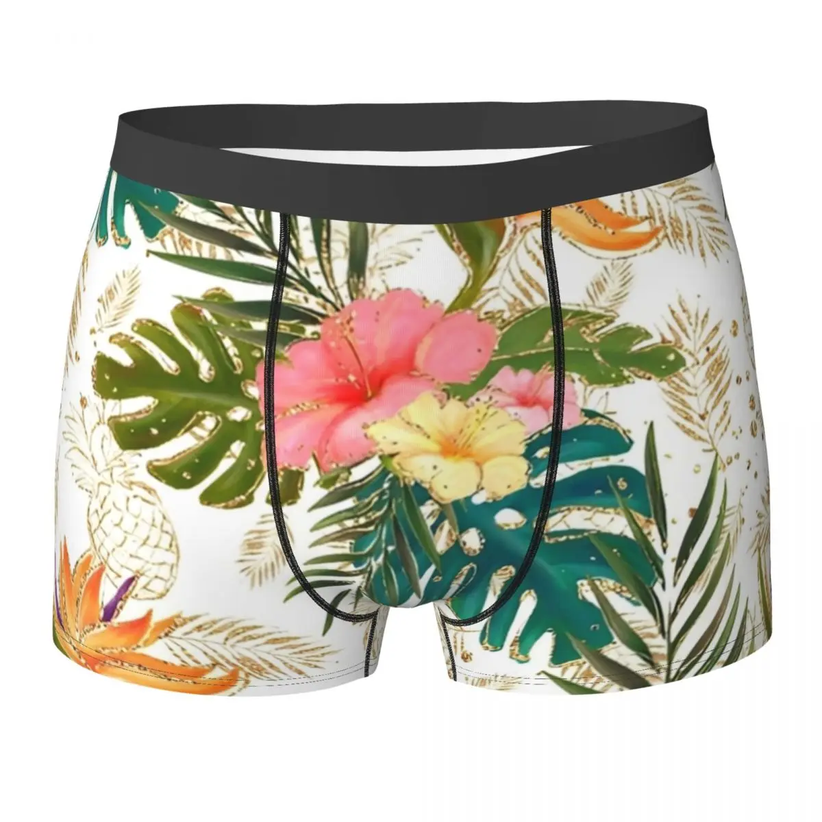 

Tropical Tropical Leaves Underwear Pouch Trenky Boxer Shorts Customs Shorts Briefs Funny Males Underpants Plus Size 2XL