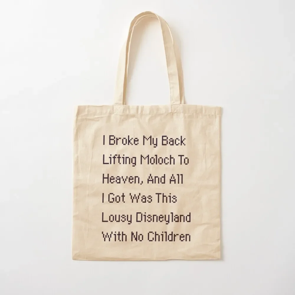 I Broke My Back Lifting Moloch to Heaven Tote Bag supermarket folding bag Eco bag reusable grocery bags cute tote