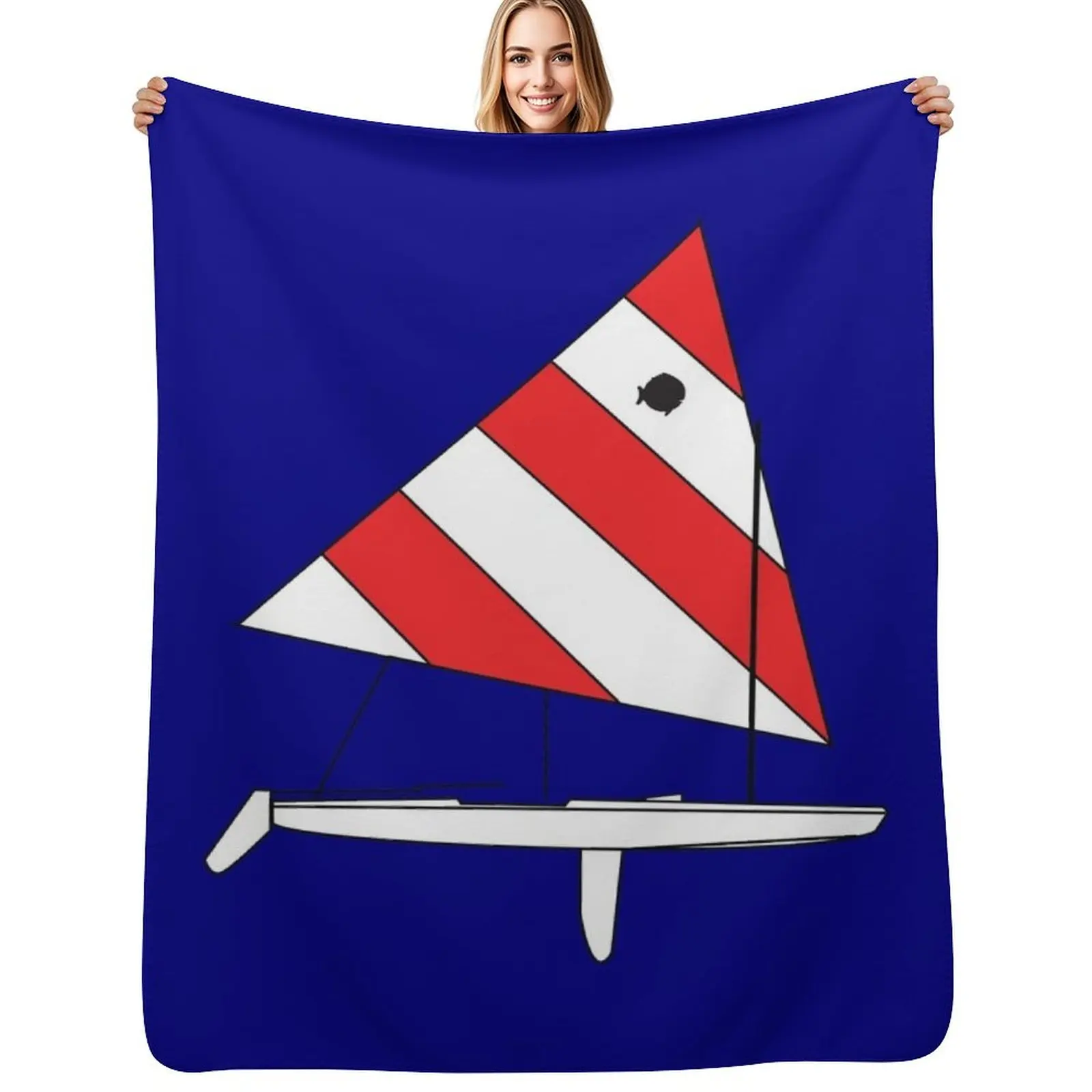 

Sunfish Sailboat Throw Blanket Compact Warm Blanket for Car Road Trip