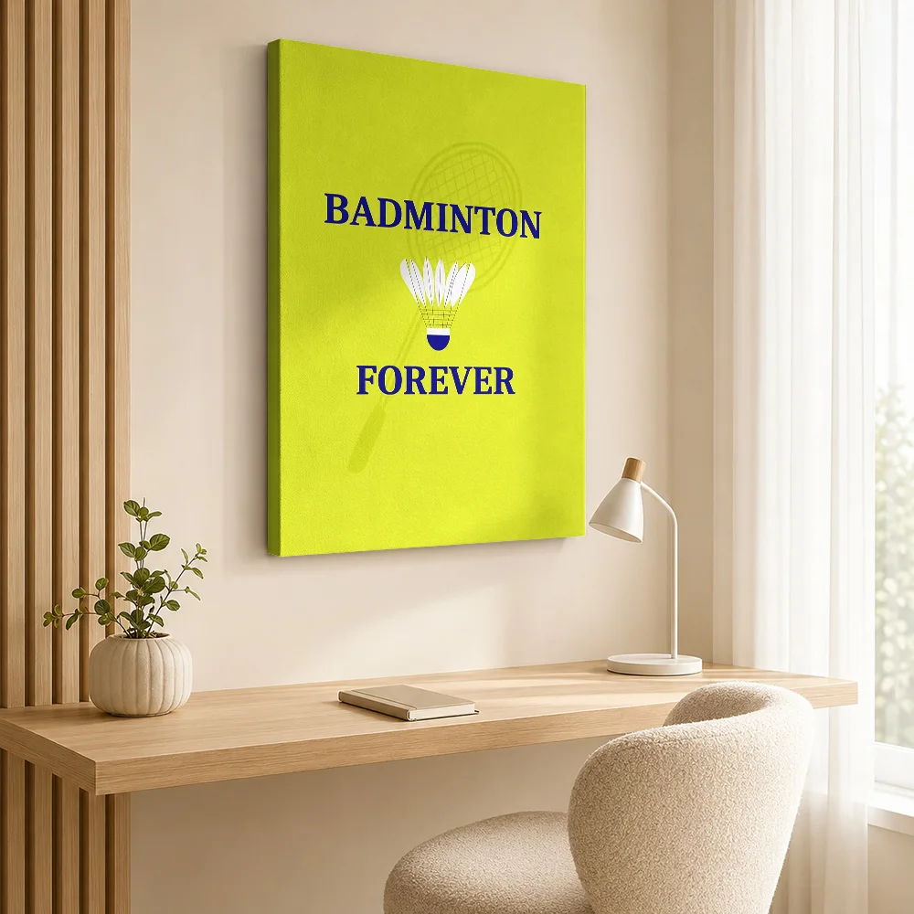 Badminton Forever Framed Canvas Poster Customized Photo Sports Portrait Canvas Wall Art for Man Cave Decor Gift for Collectors