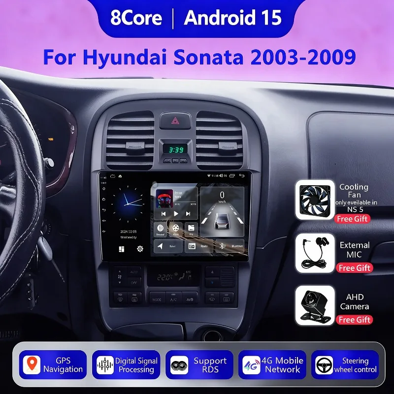 Android15 Car Radio For Hyundai Sonata 2003 - 2009 Carplay GPS Navigation Touch Screen Auto Multimedia Stereo Video Player
