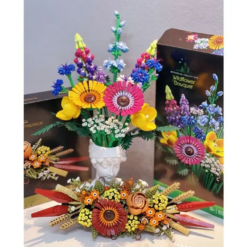 Romantic Wildflower Bouquet Flower 10313 Building Set Home Decoration Building Block Toys Valentine's Day Gift for Girlfriend