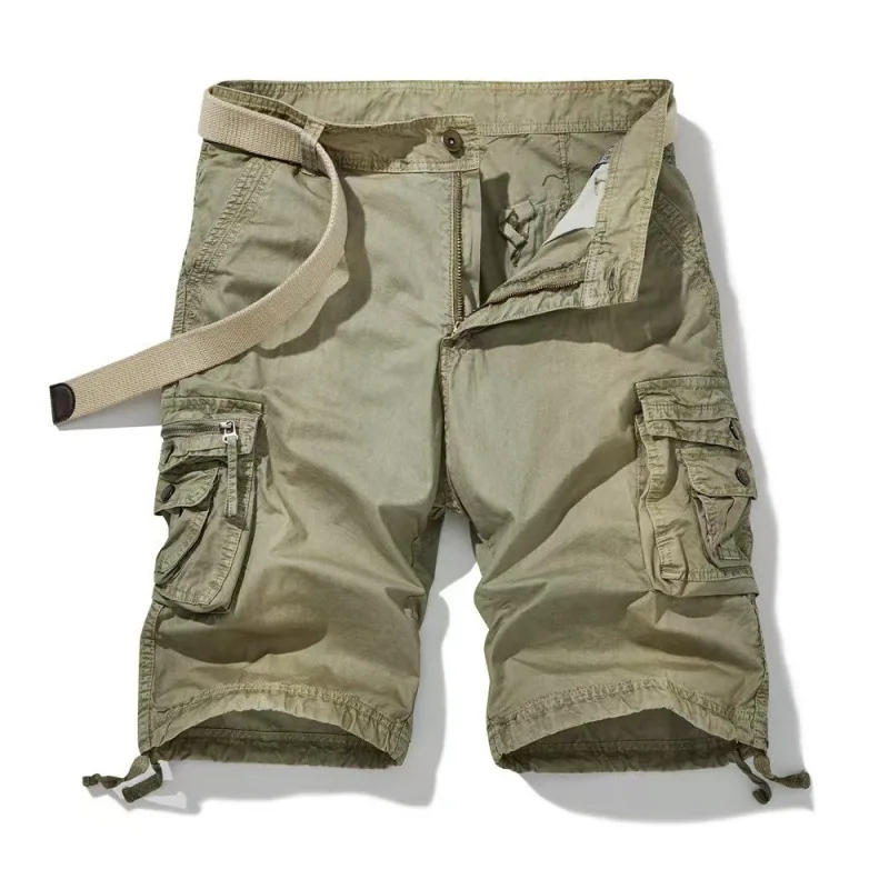 Men's New Korean Version Large Size Multi-pocket Loose Five-point Camouflage Pants Military Overalls Men's