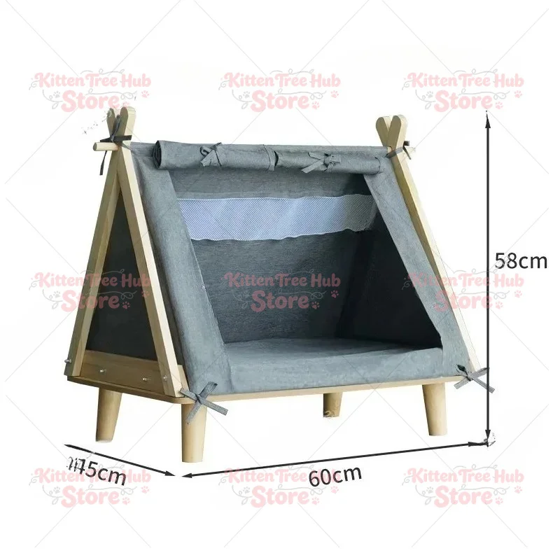 Elevated Pet Tent with Mosquito Net, Portable Foldable Dog Bed for Small Dogs, Off-Ground Cooling Cot for Indoor & Outdoor Use​