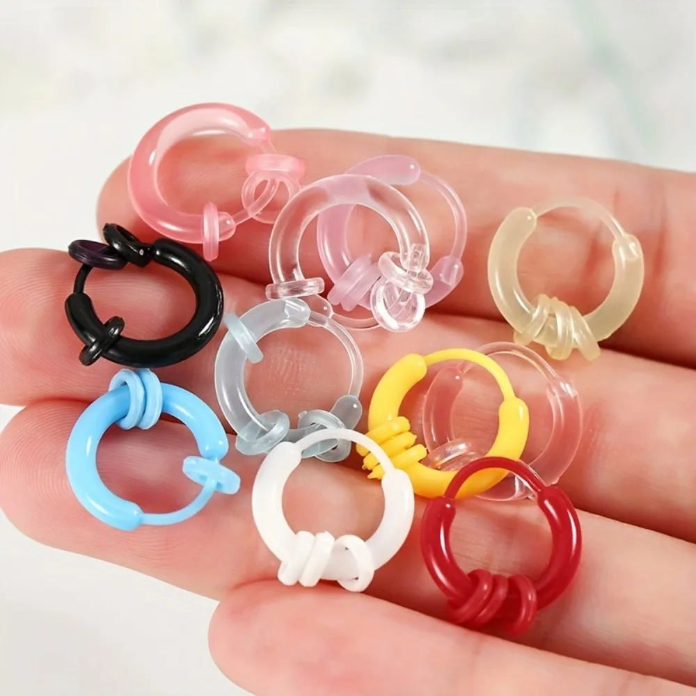12pcs Elegant Resin Hoop Earrings Set Hypoallergenic Durable and Stylish in Pastel Vibrant Colors Perfect for Daily Wear Gift