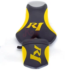 Motorcycle Front Driver & Rear Passenger Seat Pillion For Yamaha YZF-R1 2004 2005 2006 Black+Yellow