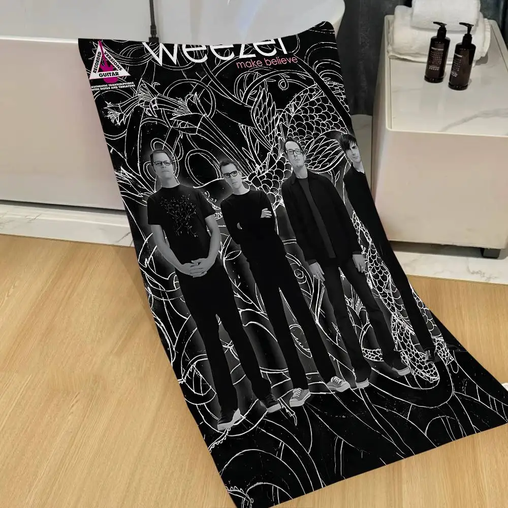 Weezer Music Band Microfiber Printed Beach Towel Mountain Climbing Yoga Beach Swimming Running Absorbent Soft Towel