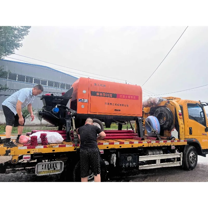 Factory Direct Sale Durable and Low Maintenance Trailer Pump Designed with Robust Diesel Power Unit, Diesel Concrete Pump