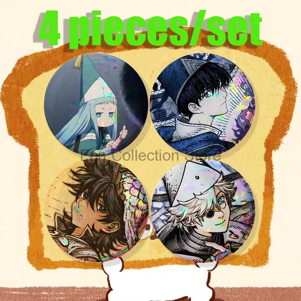 W-Witch Hat Atelier Anime Brooches for Backpack Accessories 25,32,44,58,75mm Round Enamel Pins 4-piece set Cartoon Anime Badge